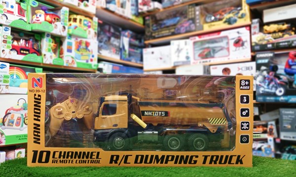 اسباب بازی کامیون کمپرسی کنترلی بزرگ مقیاس 1:14 مدل REMOTE CONTROL DUMPING TRUCK NAN HONG 9912_اسباب بازی ماشین کنترلی