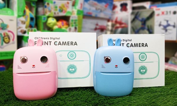 دوربین عکاسی و فیلمبرداری دیجیتال کودک با چاپ فوری حرارتی طرح خرگوش آبی_اسباب بازی دیجیتال و هوشمند