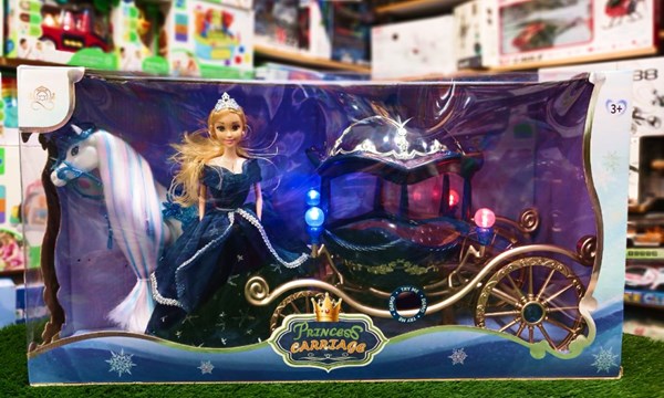 اسباب بازی کالسکه و اسب راهرو موزیکال باربی پرنسس_اسباب بازی عروسک دخترانه