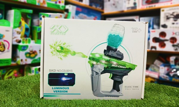 تفنگ اسباب بازی شارژی رگباری تیر ژله ای و شبرنگ مدل SKD CS001S_اسباب بازی تفنگ