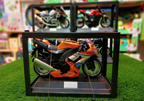 موتور اسباب بازی عقب کش موزیکال همراه با قاب رنگ نارنجی_اسباب بازی موتور