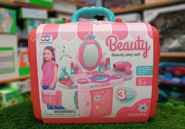 ست اسباب بازی میز آرایشی قابل حمل 3 حالته_اسباب بازی لوازم خانگی