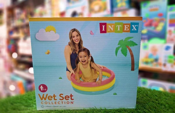 استخر بادی قطر 61 سانتیمتری کف بادی سفید اینتکس با رنگ ها پاستیلی_اسباب بازی ورزشی