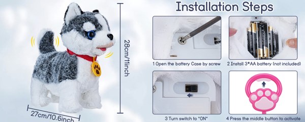 عروسک رباتیک هاپو پشمالو سخنگو و موزیکال با دسته ی کنترلی طوسی مدل Electric Singing Dog Toys 968_عروسک رباتیک