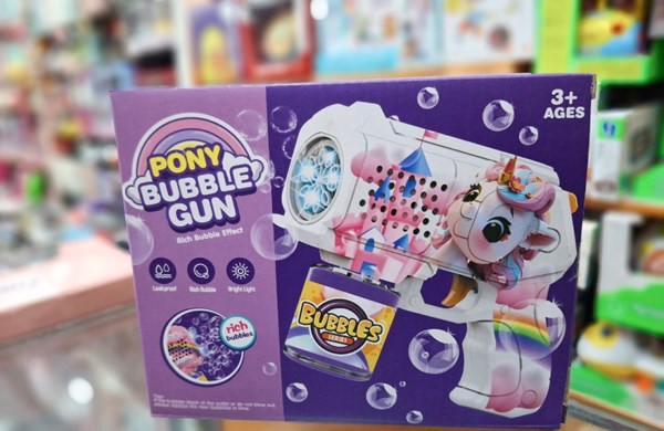 تفنگ اسباب بازی حباب ساز چراغ دار طرح یونیکورن مدل Unicorn Bubble Gun_اسباب بازی تفنگ