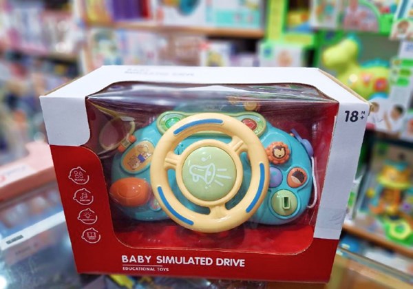 اسباب‌ بازی فرمان ماشین موزیکال رنگ آبی مدل Music Steering Wheel Toy 201_اسباب بازی نوزادی