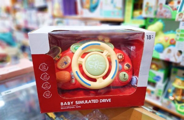 اسباب‌ بازی فرمان ماشین موزیکال رنگ قرمز مدل Music Steering Wheel Toy 201_اسباب بازی نوزادی
