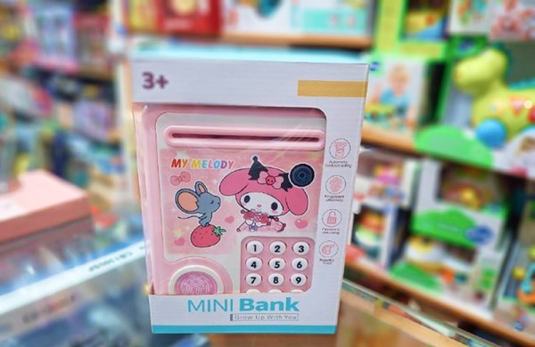 گاوصندوق اثر انگشتی رمز دار باتری خور طرح ملودی مدل MINI BANK 313_اسباب بازی مشاغل