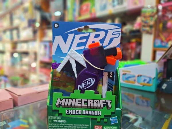 تفنگ اسباب بازی نرف Nerf با تیر اسفنجی مدل ماینکرافت Minecraft رنگ بنفش_اسباب بازی تفنگ
