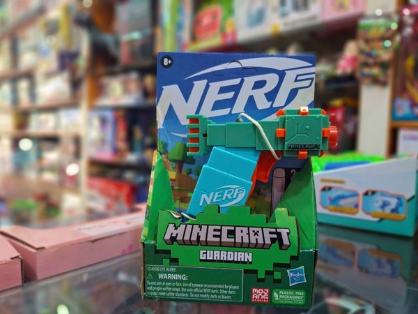 تفنگ اسباب بازی نرف Nerf با تیر اسفنجی مدل ماینکرافت Minecraft رنگ آبی_اسباب بازی تفنگ