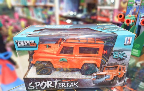 ماشین کنترلی شارژی جیپ آفرود چراغدار Crazy Go رنگ نارنجی_اسباب بازی ماشین کنترلی