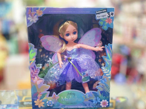 عروسک باربی تمام مفصلی 30 سانتی با لباس فرشته کد 161_اسباب بازی عروسک دخترانه