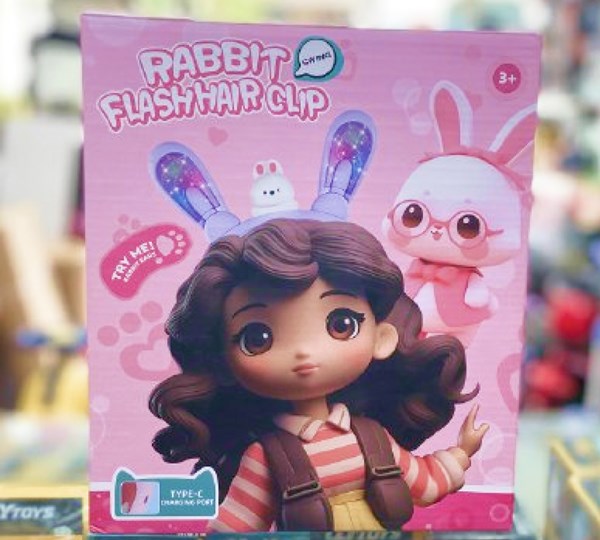 تل سر خرگوشی شارژی موزیکال چراغدار با گوش‌ های متحرک مدل 85039_کیف و کوله پشتی