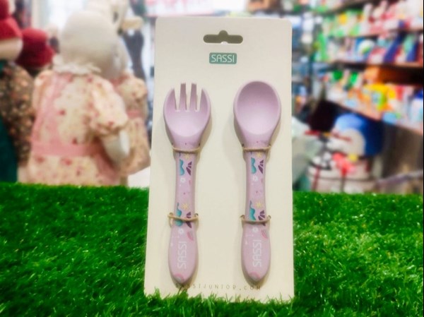 قاشق و چنگال سیلیکونی طرح پونی ساسی Sassi