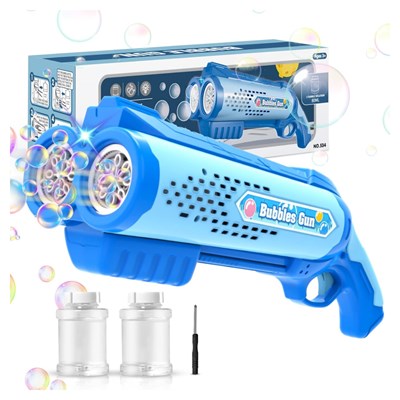 تفنگ اسباب بازی حباب ساز دولول مخزن دار آبی Electric Bubble Maker Toy with LED Lights_اسباب بازی تفنگ