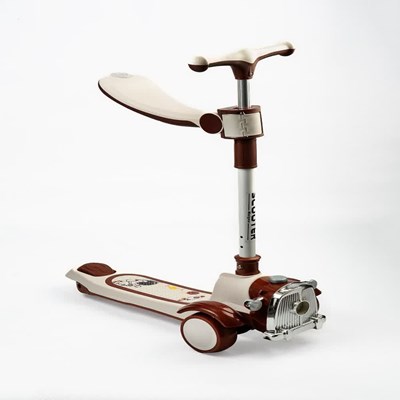 اسکوتر تعادلی سه چرخ چراغدار و موزیکال مدل ms108 رنگ قهوه ای