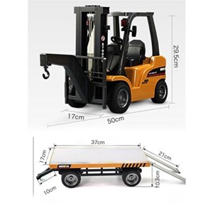 اسباب بازی ماشین کنترلی شارژی لیفتراک سه کاره حرفه ای هوینا مدل Huina Trucks Rc 1576 مقیاس 1:10_اسباب بازی ماشین کنترلی
