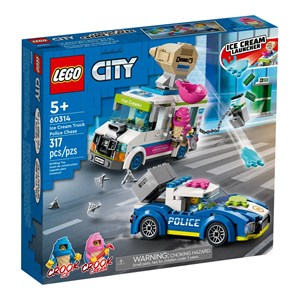 اسباب بازی لگو سیتی ماشین پلیس و کامیون بستنی فروشی 317 قطعه مدل Ice Cream Truck Police Chase - 60314 Building Kit_اسباب بازی لگو
