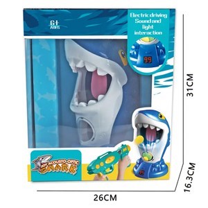 اسباب بازی تفنگ تیر توپی به همراه کوسه گرسنه مدل Shark air shooting foam ball target toys kids popper guns_اسباب بازی تفنگ