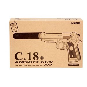 اسباب بازی تفنگ ساچمه ای کلت فلزی ایرسافت گان پلاس مدل 18.AIRSOFT GUN C _اسباب بازی تفنگ