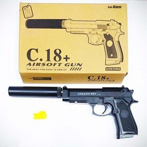 اسباب بازی تفنگ ساچمه ای کلت فلزی ایرسافت گان پلاس مدل 18.AIRSOFT GUN C _اسباب بازی تفنگ