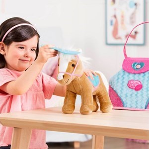 اسباب بازی کیف دستی پوچی پاپز Pucci Pups به همراه اسب پولیشی مدل Pucci Pups Beige Horse with Bag _اسباب بازی عروسک دخترانه