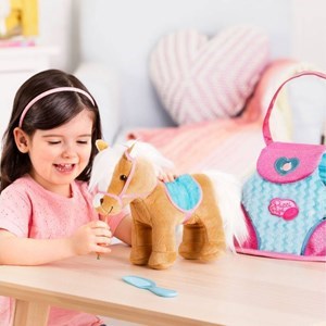 اسباب بازی کیف دستی پوچی پاپز Pucci Pups به همراه اسب پولیشی مدل Pucci Pups Beige Horse with Bag _اسباب بازی عروسک دخترانه