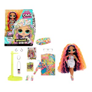 عروسک دخترانه LOL Surprise سری OMG مدل MGA - LOL Surprise - OMG Present Surprise Fashion Doll Sketches _اسباب بازی عروسک دخترانه