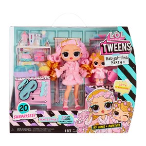 عروسک دخترانه پک 2 تایی LOL Surprise سری Tweens مدل MGA - LOL Surprise - Tweens - Baby Sitting Party - Ivy Winks with BabyDoll _اسباب بازی عروسک دخترانه