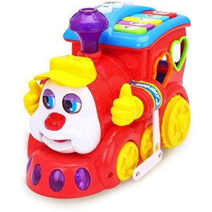 اسباب بازی نوزادی موزیکال قطار میوه ای هولی تویز مدل 556 Hola Smart Q&A Musical Cartoon Train _اسباب بازی نوزادی