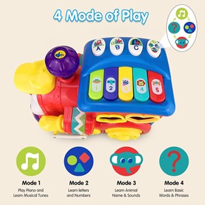 اسباب بازی نوزادی موزیکال قطار میوه ای هولی تویز مدل 556 Hola Smart Q&A Musical Cartoon Train _اسباب بازی نوزادی