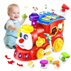 اسباب بازی نوزادی موزیکال قطار میوه ای هولی تویز مدل 556 Hola Smart Q&A Musical Cartoon Train _اسباب بازی نوزادی