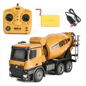 اسباب بازی ماشین کنترلی شارژی کامیون میکسر بتن حرفه ای هوینا مدل Huina Mixer Truck 1574