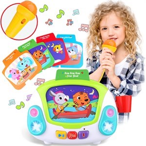 اسباب بازی نوزادی میکروفون موزیکال ضبط صدا هولی تویز مدل 3138 Hola Toys Karaoke Jukebox with Microphone for Kids _اسباب بازی موسیقی