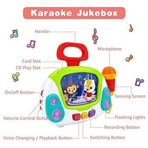 اسباب بازی نوزادی میکروفون موزیکال ضبط صدا هولی تویز مدل 3138 Hola Toys Karaoke Jukebox with Microphone for Kids _اسباب بازی موسیقی