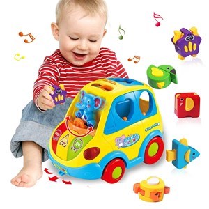 اسباب بازی موزیکال ماشین فیلی هولی تویز مدل 896 Hola Toys Learning Educational Toys Cartoon Car Funny Kid Bus Game Matching Game _اسباب بازی نوزادی