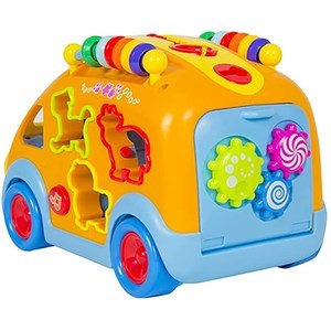 اسباب بازی نوزادی موزیکال اتوبوس شادی هولی تویز مدل 988 Hola Toys Activity Shape Sorting Bus _اسباب بازی نوزادی