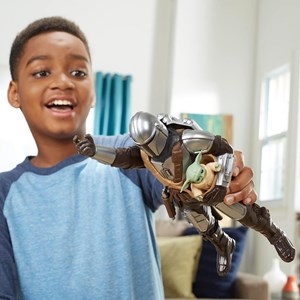اسباب بازی اکشن فیگور 30 سانتی مندلورین به همراه بیبی یودا مدل Hasbro - Star Wars - Galactic Action - The Mandalorian and Grogu Interactive Electronic 12-Inch-Scale Figures _اسباب بازی اکشن فیگور