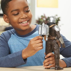 اسباب بازی اکشن فیگور 30 سانتی مندلورین به همراه بیبی یودا مدل Hasbro - Star Wars - Galactic Action - The Mandalorian and Grogu Interactive Electronic 12-Inch-Scale Figures _اسباب بازی اکشن فیگور