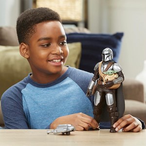اسباب بازی اکشن فیگور 30 سانتی مندلورین به همراه بیبی یودا مدل Hasbro - Star Wars - Galactic Action - The Mandalorian and Grogu Interactive Electronic 12-Inch-Scale Figures _اسباب بازی اکشن فیگور