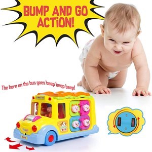 اسباب بازی موزیکال اتوبوس مدرسه هولی تویز مدل 796 Hola Toys Children Electric Bus Music Car _اسباب بازی نوزادی