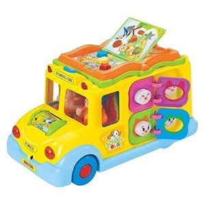 اسباب بازی موزیکال اتوبوس مدرسه هولی تویز مدل 796 Hola Toys Children Electric Bus Music Car _اسباب بازی نوزادی