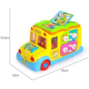 اسباب بازی موزیکال اتوبوس مدرسه هولی تویز مدل 796 Hola Toys Children Electric Bus Music Car _اسباب بازی نوزادی