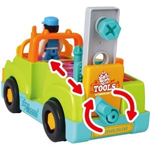 اسباب بازی ماشین ابزار موزیکال و چراغدار هولی تویز مدل 6109 Hola Toys Little Mechanic Tool Truck with Light and Music _اسباب بازی نوزادی