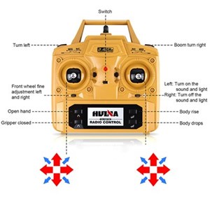 اسباب بازی ماشین کنترلی شارژی کامیون حرفه ای هوینا مدل 1575 HUINA Rc Timber Grab Truck Dumpe مقیاس 1:14_اسباب بازی ماشین کنترلی