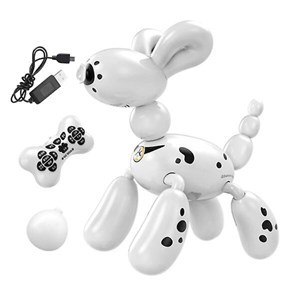 اسباب بازی ربات سگ رباتیک بادکنکی سفید مدل Remote Control Puppy Toys with Sing&Dance Robot Dog Intelligent Programming Gift_اسباب بازی ربات