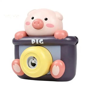 اسباب بازی دستگاه حباب ساز دوربینی طرح خوک Camera Plastic Bubble Toy With Light Music _اسباب بازی تفنگ