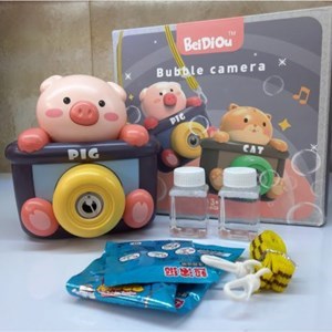 اسباب بازی دستگاه حباب ساز دوربینی طرح خوک Camera Plastic Bubble Toy With Light Music _اسباب بازی تفنگ