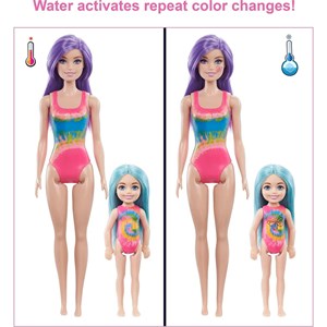 اسباب بازی استودیوی عروسک های جادویی همراه با 50 سورپرایز مدل Mattel - Dolls - Color Reveal Gift Set Tie-Dye Fashion Maker With 2 Dolls _اسباب بازی عروسک دخترانه