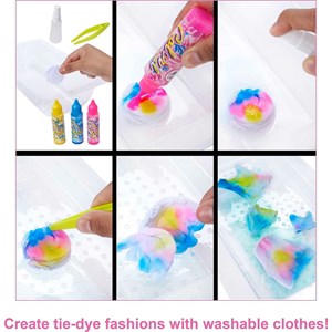 اسباب بازی استودیوی عروسک های جادویی همراه با 50 سورپرایز مدل Mattel - Dolls - Color Reveal Gift Set Tie-Dye Fashion Maker With 2 Dolls _اسباب بازی عروسک دخترانه
